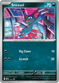 Sneasel 020 Promo card from Mega Evolution Black Star Promos