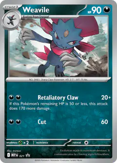 Weavile 021 Promo card from Mega Evolution Black Star Promos