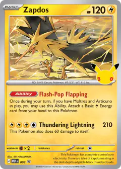 Zapdos 098 Promo card from Mega Evolution Black Star Promos