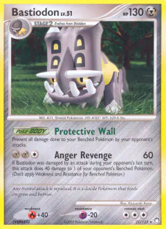 Bastiodon 21/123 Rare card from Mysterious Treasures