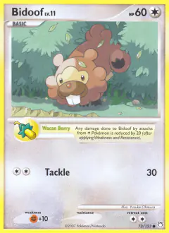 Bidoof 73/123 Common card from Mysterious Treasures