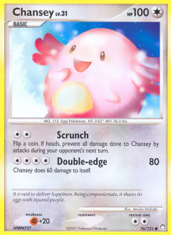 Chansey 76/123 Common card from Mysterious Treasures