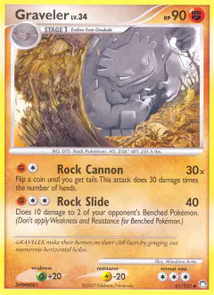 Graveler 51/123 Uncommon card from Mysterious Treasures