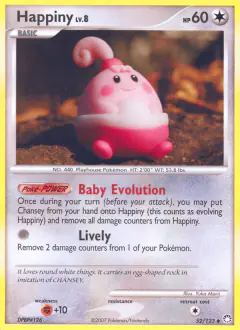 Happiny 52/123 Uncommon card from Mysterious Treasures