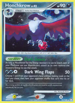 Honchkrow 10/123 Rare Holo card from Mysterious Treasures