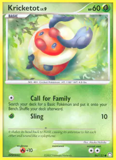 Kricketot 86/123 Common card from Mysterious Treasures