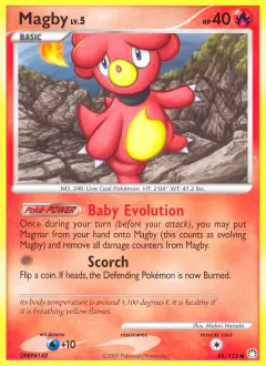 Magby 88/123 Common card from Mysterious Treasures