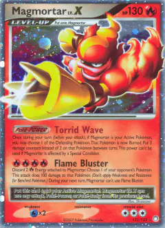 Magmortar LV.X 123/123 Rare Holo LV.X card from Mysterious Treasures