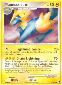 Manectric 28/123 Rare card from Mysterious Treasures