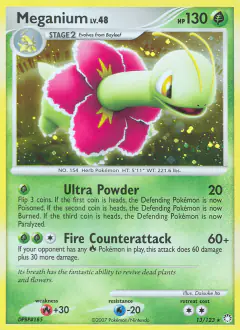 Meganium 13/123 Rare Holo card from Mysterious Treasures