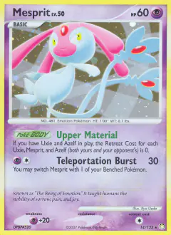 Mesprit 14/123 Rare Holo card from Mysterious Treasures