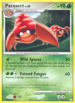 Parasect 58/123 Uncommon card from Mysterious Treasures