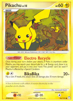 Pikachu 94/123 Common card from Mysterious Treasures