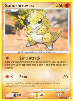 Sandshrew 96/123 Common card from Mysterious Treasures