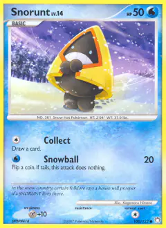 Snorunt 100/123 Common card from Mysterious Treasures