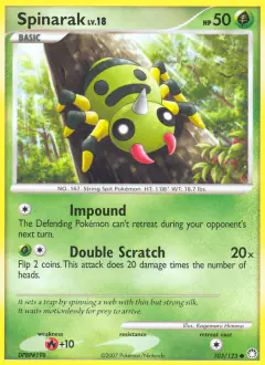 Spinarak 103/123 Common card from Mysterious Treasures