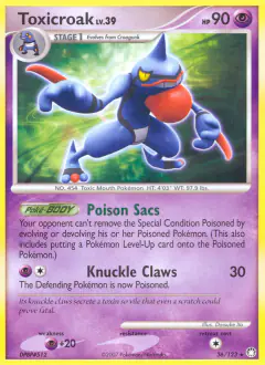 Toxicroak 36/123 Rare card from Mysterious Treasures