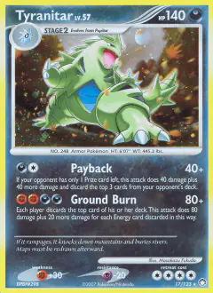 Tyranitar 17/123 Rare Holo card from Mysterious Treasures
