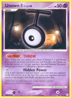 Unown [T] 67/123 Uncommon card from Mysterious Treasures