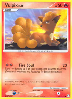 Vulpix 107/123 Common card from Mysterious Treasures