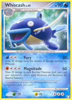 Whiscash 40/123 Rare card from Mysterious Treasures