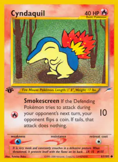Cyndaquil 61/105 Common card from Neo Destiny