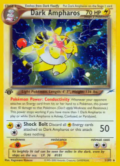 Dark Ampharos 1/105 Rare Holo card from Neo Destiny