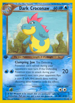 Dark Croconaw 32/105 Uncommon card from Neo Destiny