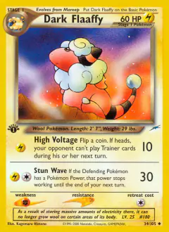 Dark Flaaffy 34/105 Uncommon card from Neo Destiny