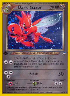 Dark Scizor 9/105 Rare Holo card from Neo Destiny