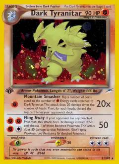 Dark Tyranitar 11/105 Rare Holo card from Neo Destiny