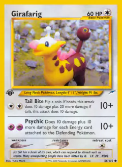 Girafarig 66/105 Common card from Neo Destiny