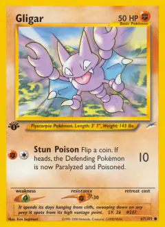 Gligar 67/105 Common card from Neo Destiny