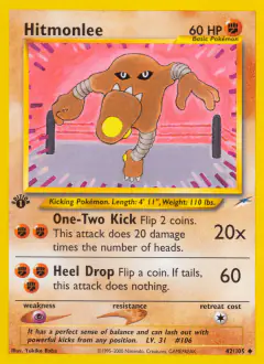 Hitmonlee 42/105 Uncommon card from Neo Destiny