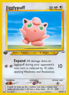 Jigglypuff 44/105 Uncommon card from Neo Destiny