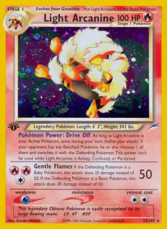 Light Arcanine 12/105 Rare Holo card from Neo Destiny