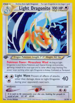 Light Dragonite 14/105 Rare Holo card from Neo Destiny