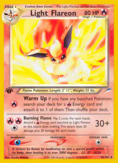 Light Flareon 46/105 Uncommon card from Neo Destiny