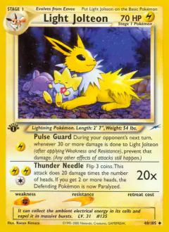 Light Jolteon 48/105 Uncommon card from Neo Destiny