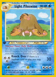 Light Piloswine 26/105 Rare card from Neo Destiny