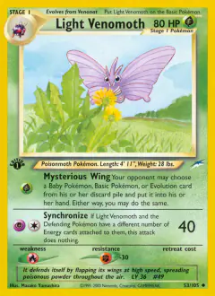 Light Venomoth 53/105 Uncommon card from Neo Destiny