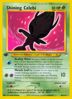 Shining Celebi 106/105 Rare Shining card from Neo Destiny