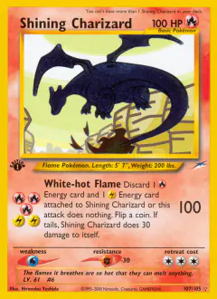 Shining Charizard 107/105 Rare Shining card from Neo Destiny
