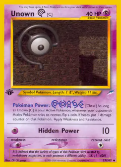 Unown [C] 57/105 Uncommon card from Neo Destiny