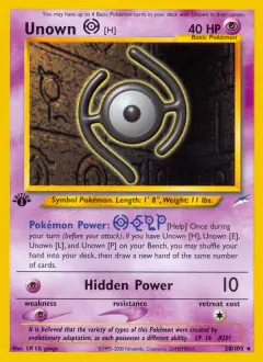 Unown [H] 28/105 Rare card from Neo Destiny
