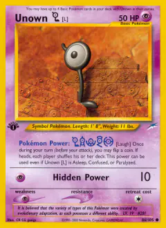 Unown [L] 86/105 Common card from Neo Destiny