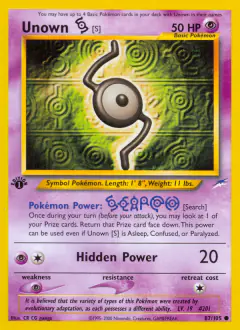 Unown [S] 87/105 Common card from Neo Destiny
