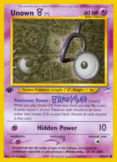 Unown [V] 89/105 Common card from Neo Destiny