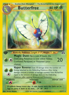 Butterfree 19/75 Rare card from Neo Discovery