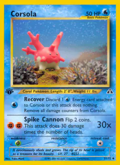 Corsola 37/75 Uncommon card from Neo Discovery